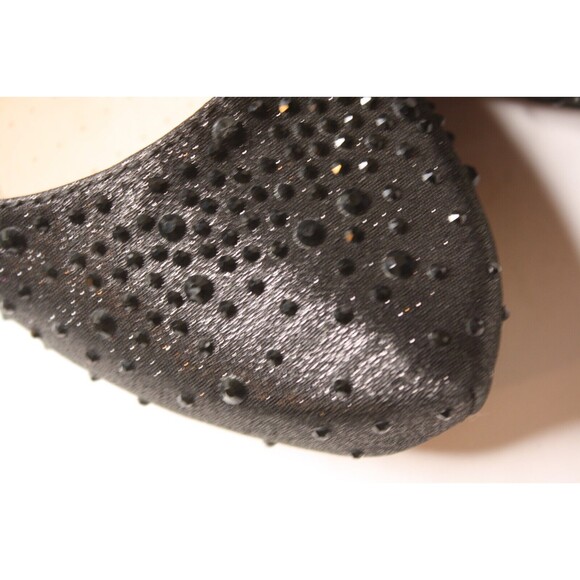 De Blossom Bejeweled Rhinestone Platform Stiletto Ballroom Wedding Black Sz 8.5 - Picture 6 of 8
